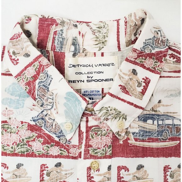 Reyn Spooner Dietrich Varez Mens Hawaiian Pullover Shirt Surfer Woody Car Vtg XL - Picture 7 of 12